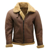 Bomberjacke „Morris“ aus Kunstleder mit Shearling-Futter für Herren